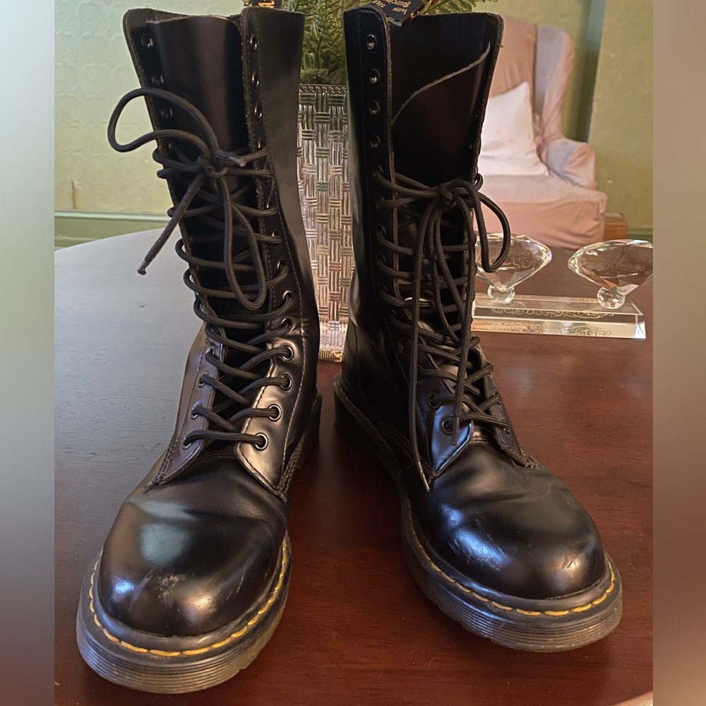 Older Black 1914, 14-Eye Dr. Martens Boots, Women’s 10 (Men’s 9)
